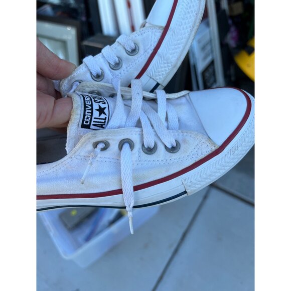 Converse White sneakers sz 8 - Picture 3 of 4